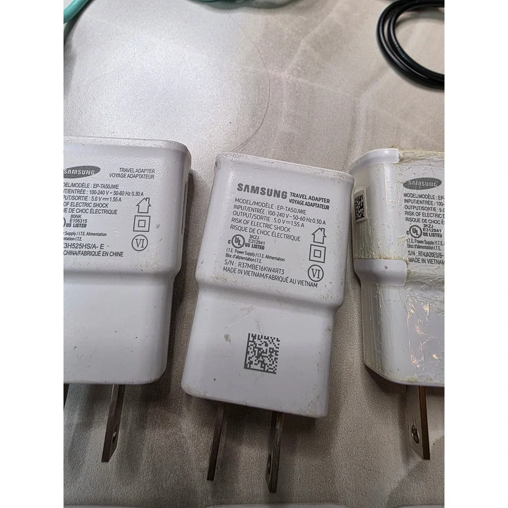 Samsung Wall Charger Lot 8 Adapter Blocks EP-TA20JWE EP-TA50JWE 3 USB Cables Z4